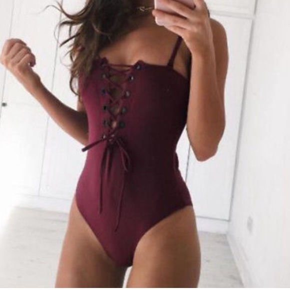 Other - One piece monokini swim suit bathing lace up